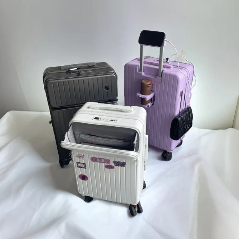前开口登机行李箱时尚女行李箱学生密码箱拉杆箱便携商务旅行箱男