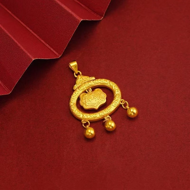 S项链 CUICAN金色平安锁项链S015