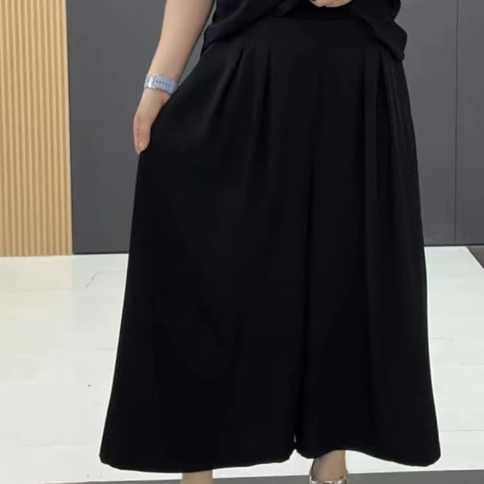 梦梦家6680款宽松遮肉夏季透气高腰静版显瘦阔腿裤