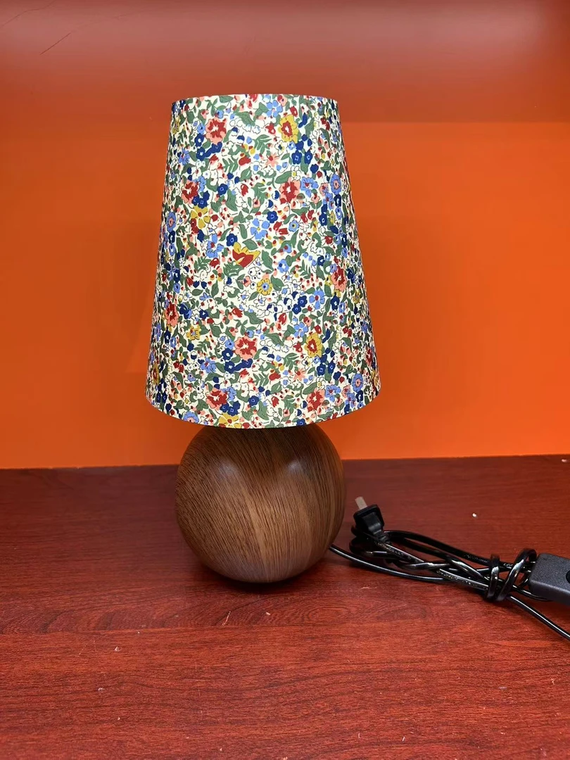 碎花台灯复古书房卧室床头灯民宿小夜灯田园氛围灯装饰