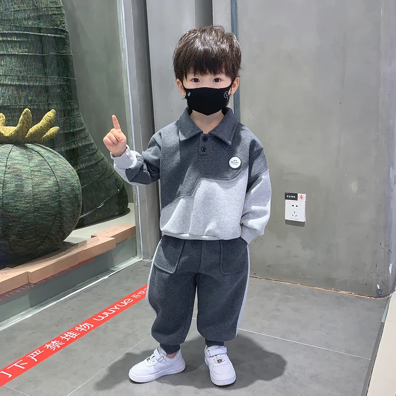 男童秋装套装2025新款男孩酷帅运动polo衫儿童宝宝卫衣洋气春秋款