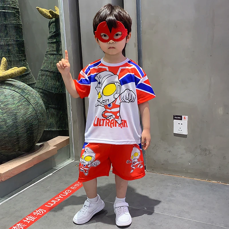 奥特曼衣服儿童速干衣套装2024新款宝宝运动两件套痞帅儿童夏装潮