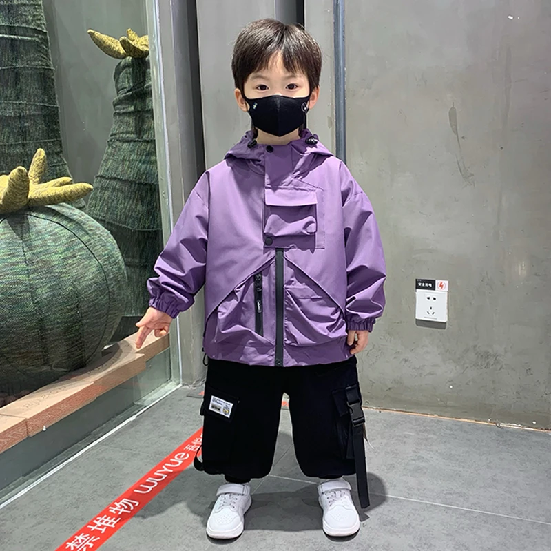 儿童冲锋衣男童外套春秋款2025新款洋气宝宝时髦秋季薄款上衣外套