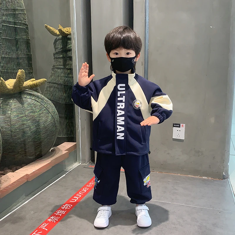 奥特曼衣服男童秋装宝宝时髦套装2025新款痞帅儿童网红炸街两件套