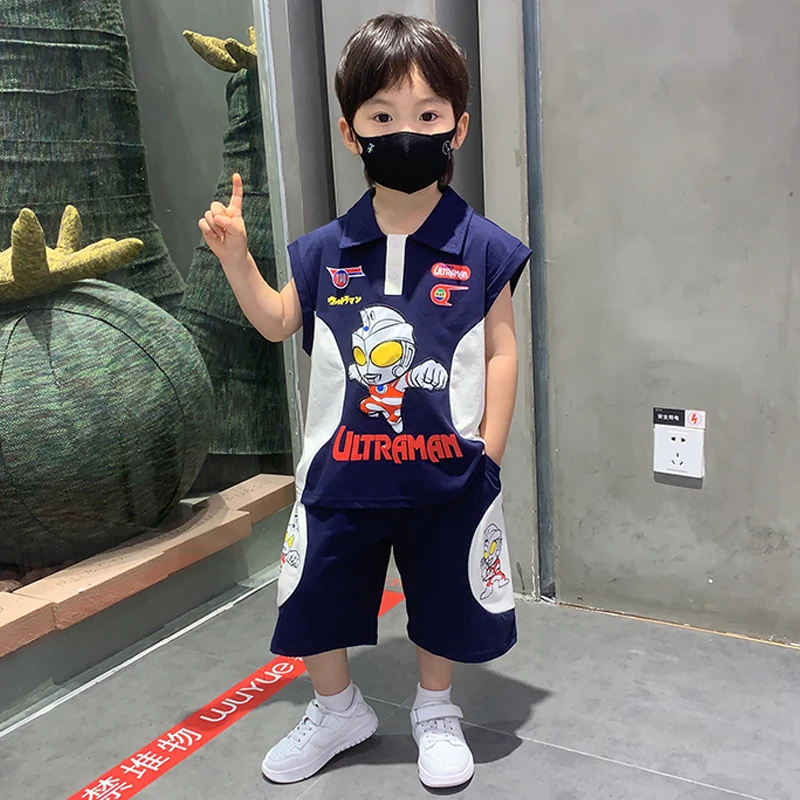 奥特曼男童夏装背心套装2025新款痞帅儿童装宝宝夏季无袖韩版衣服