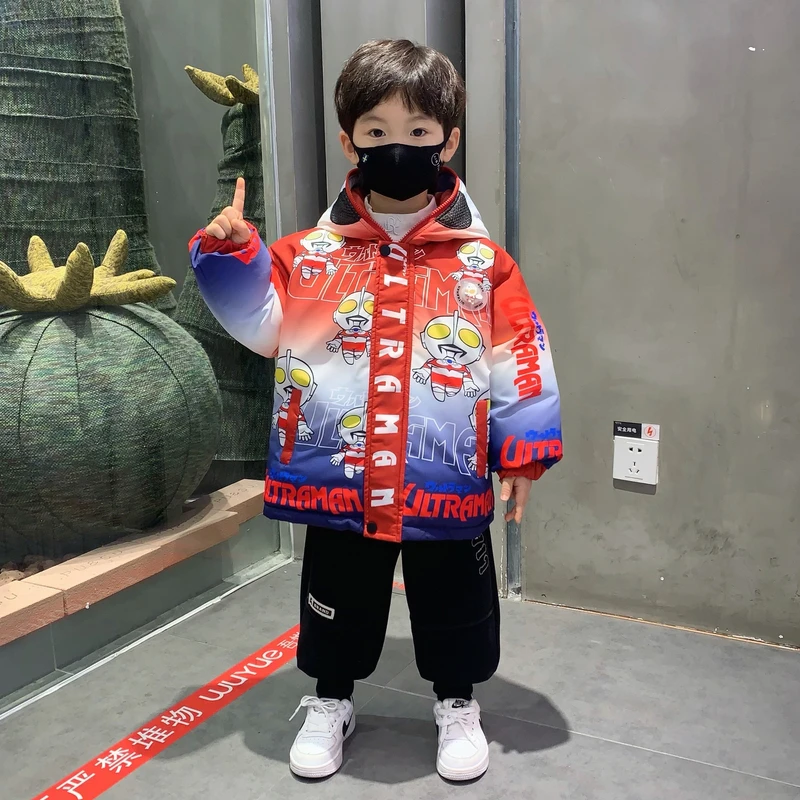 奥特曼衣服男童冬装外套2024新款洋气儿童冬季加厚棉衣超保暖棉服