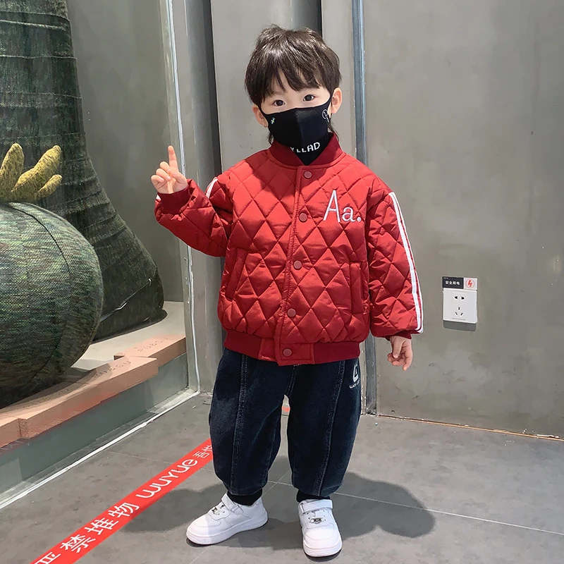 男童夹棉外套轻薄棉衣秋冬季2025新款洋气冬装棉服儿童二棉棒球服
