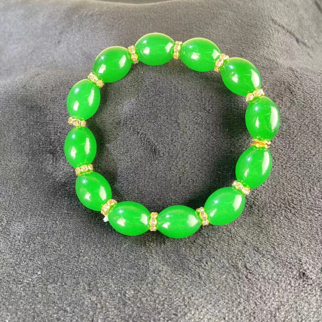 满绿高端精致枣珠手串