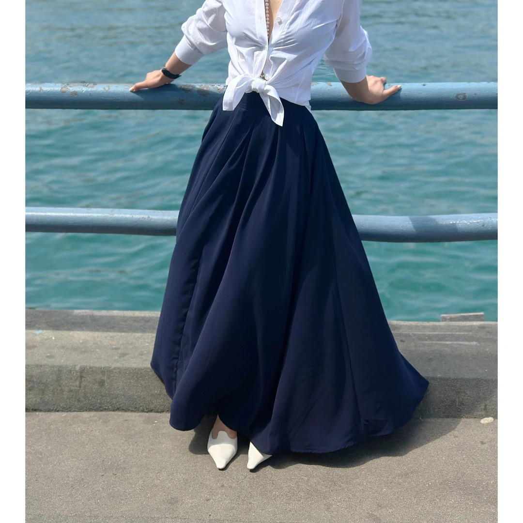 【浓情邂逅】赫本裙 老粉入一眼万年美艳百搭大片感A摆半身长裙