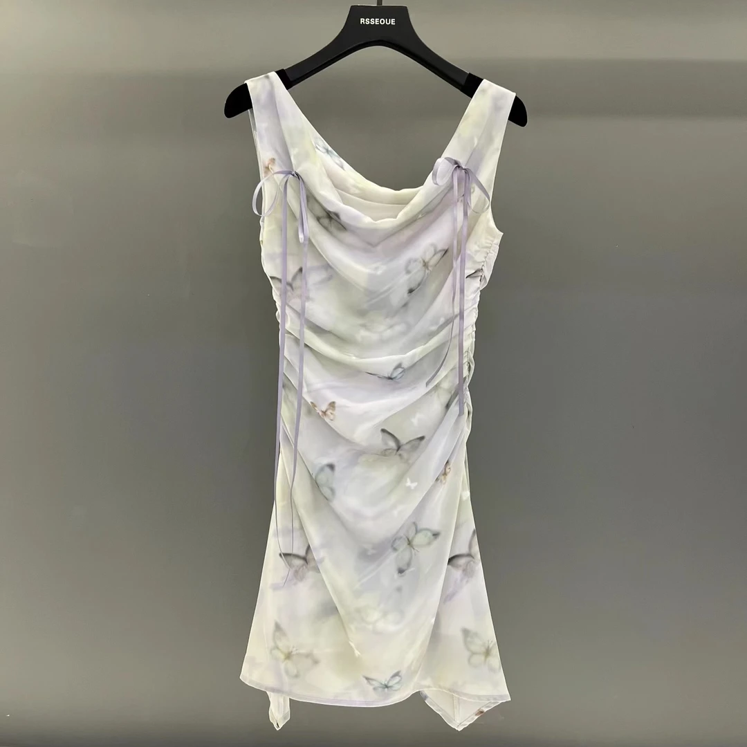 度假风小众设计感千禧辣妹连衣裙女夏修身吊带裙气质时尚L9341