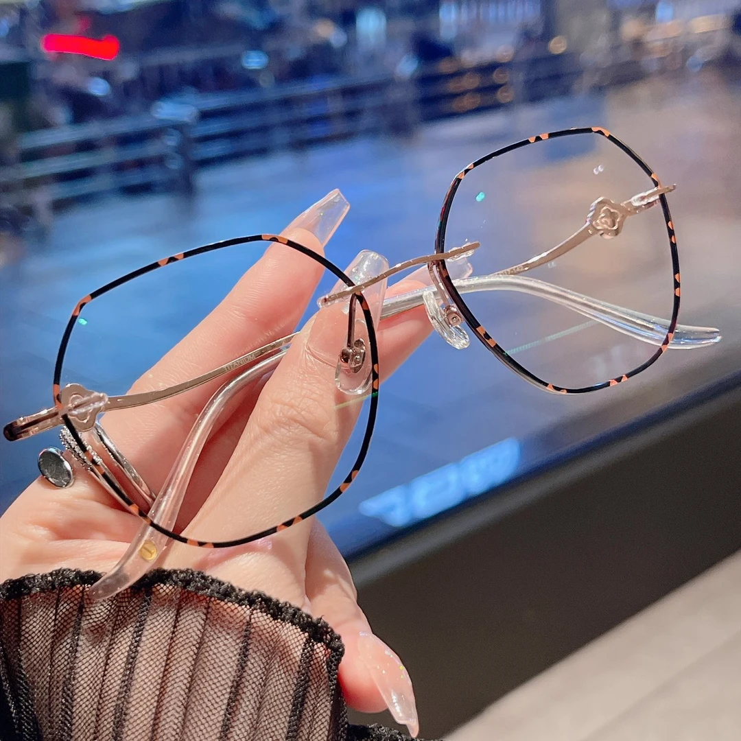 国风珐琅彩系列《黑玫》设计师无边框纯钛眼镜