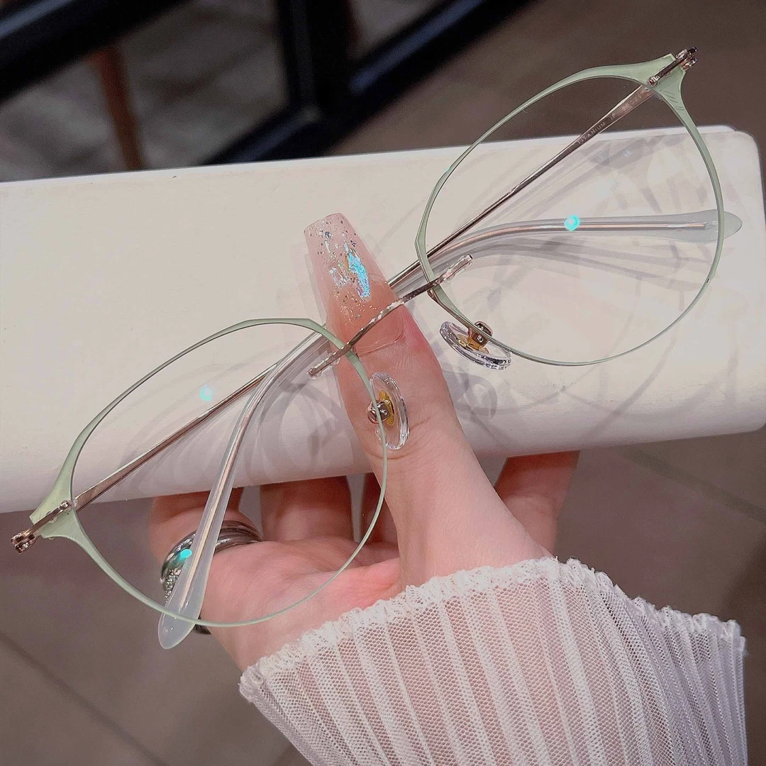 新款国风精雕彩釉-抹茶系列98056金绿 带400度一下镜片