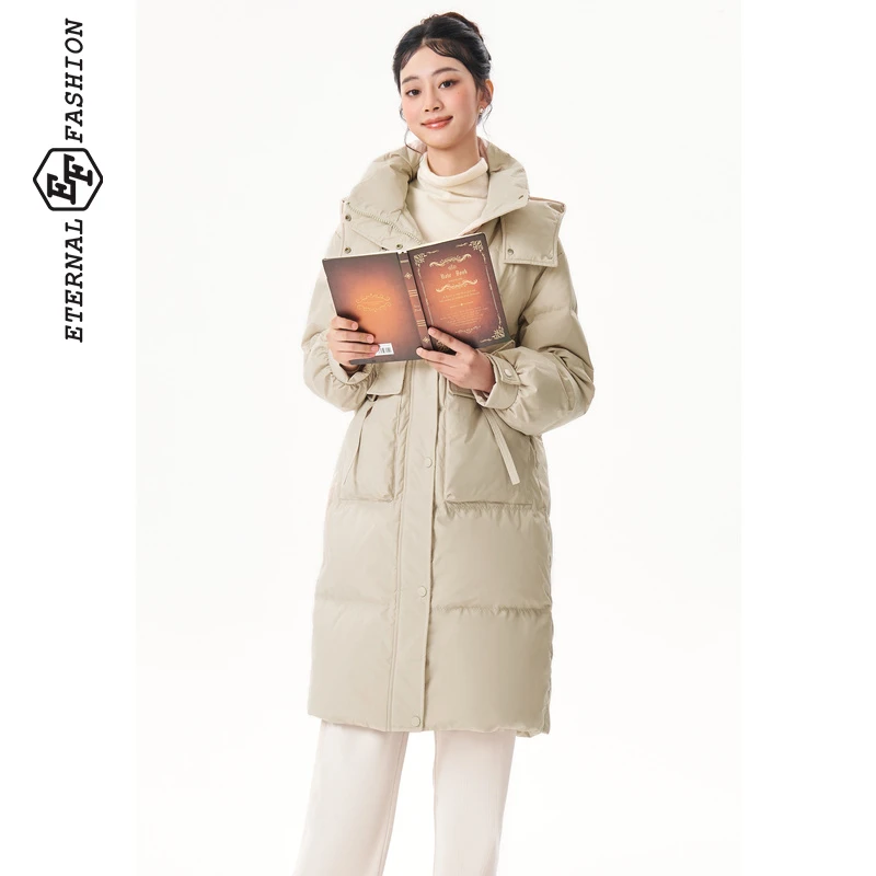 EF立领长款90白鸭绒羽绒服D1120341002