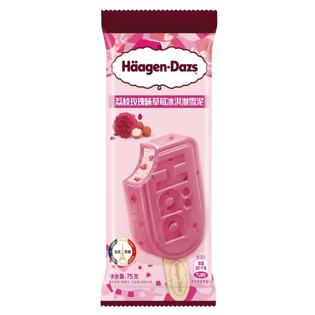 哈根达斯玫瑰荔枝冰淇淋雪泥75g