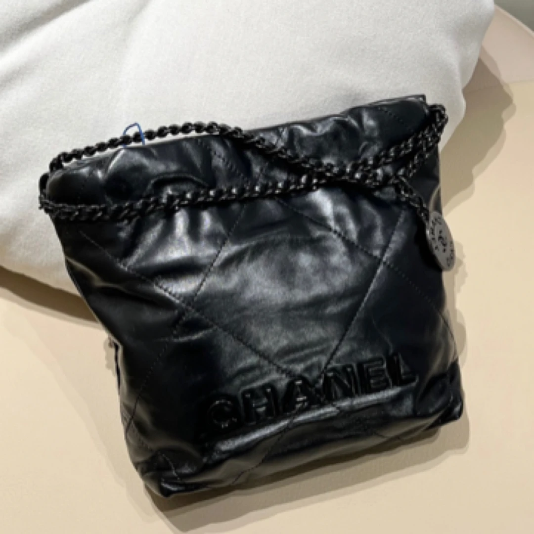 99新 Chanel/香奈儿  24P全黑22bagmini斜挎单肩包