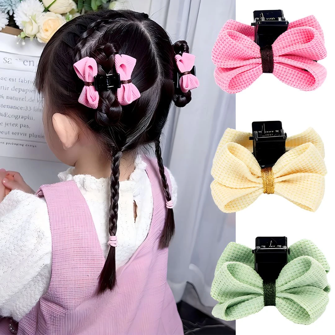 3-6岁小女孩布艺抓夹幼儿宝宝可爱蝴蝶结儿童女童发卡发夹头饰花