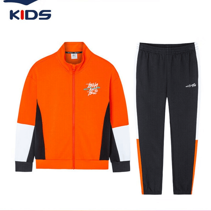 鸿星尔克 春秋套装中大童男童保暖开衫运动针织套装69222301001