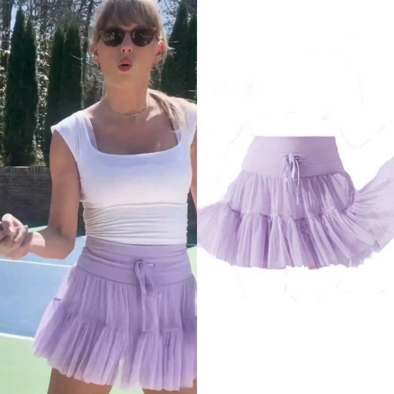 taylor Swift明星同款小心机半身裙裙裤防走光运动速干透气网球裙