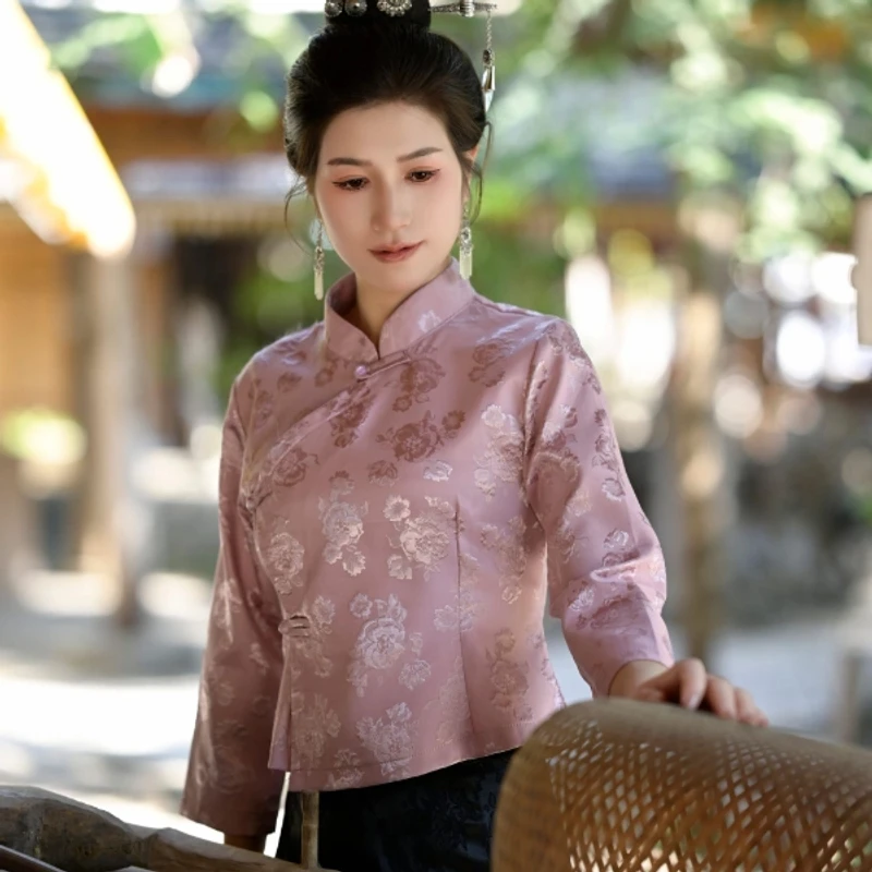 新款傣族服装女民族风傣族改良国风新中式高端定制高级感显瘦套装