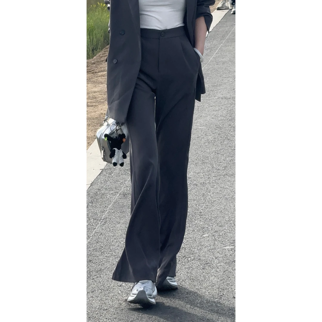 媛媛 【珍搭高级】 阔版新款显瘦气质高级西裤休闲裤时尚#K0726