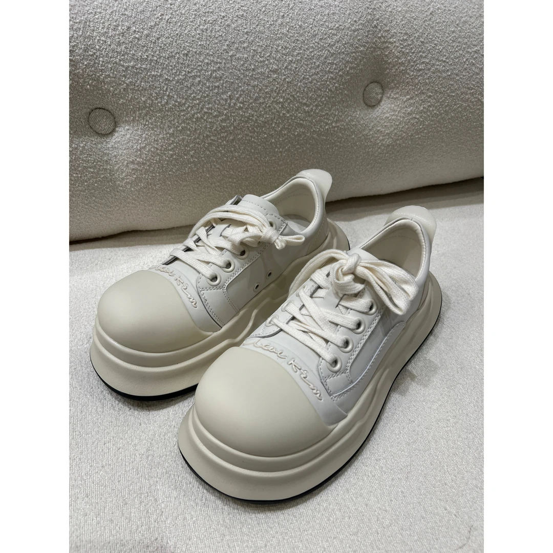 媛媛 【米奇米奇】圆头增高米奇大头鞋白色时尚百搭厚底ins#X0213