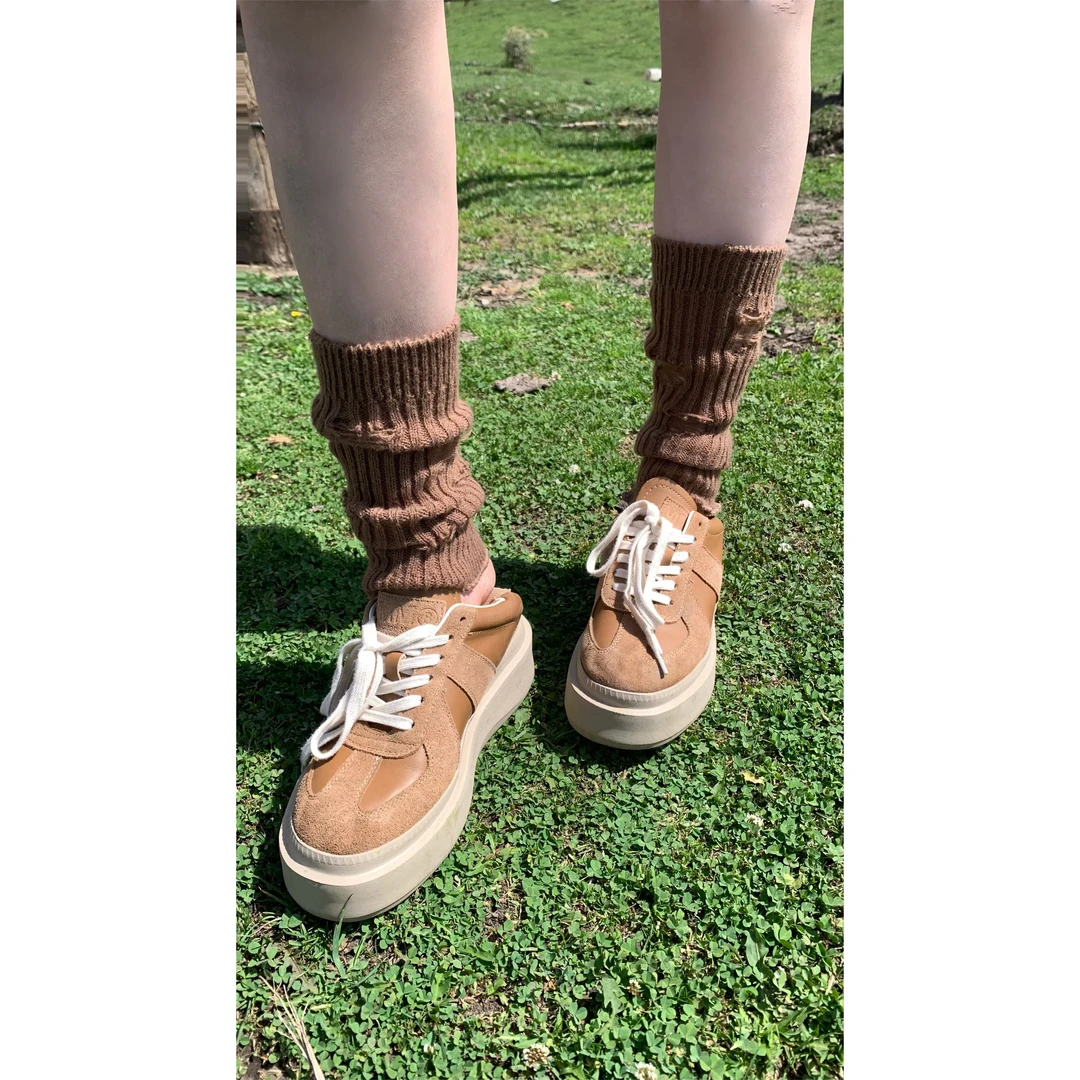 媛媛 【复古油差】百搭增高时尚休闲鞋春秋ins小众秋冬厚底#X0209