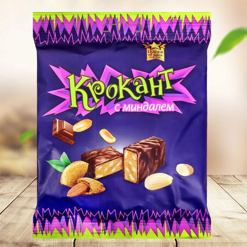 KDV俄罗斯进口紫皮糖原装巧克力糖果小吃零食品500g1袋