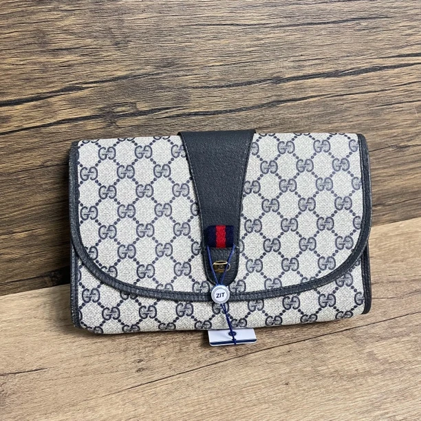 95新 GUCCI/古驰 古驰蓝花夹子包