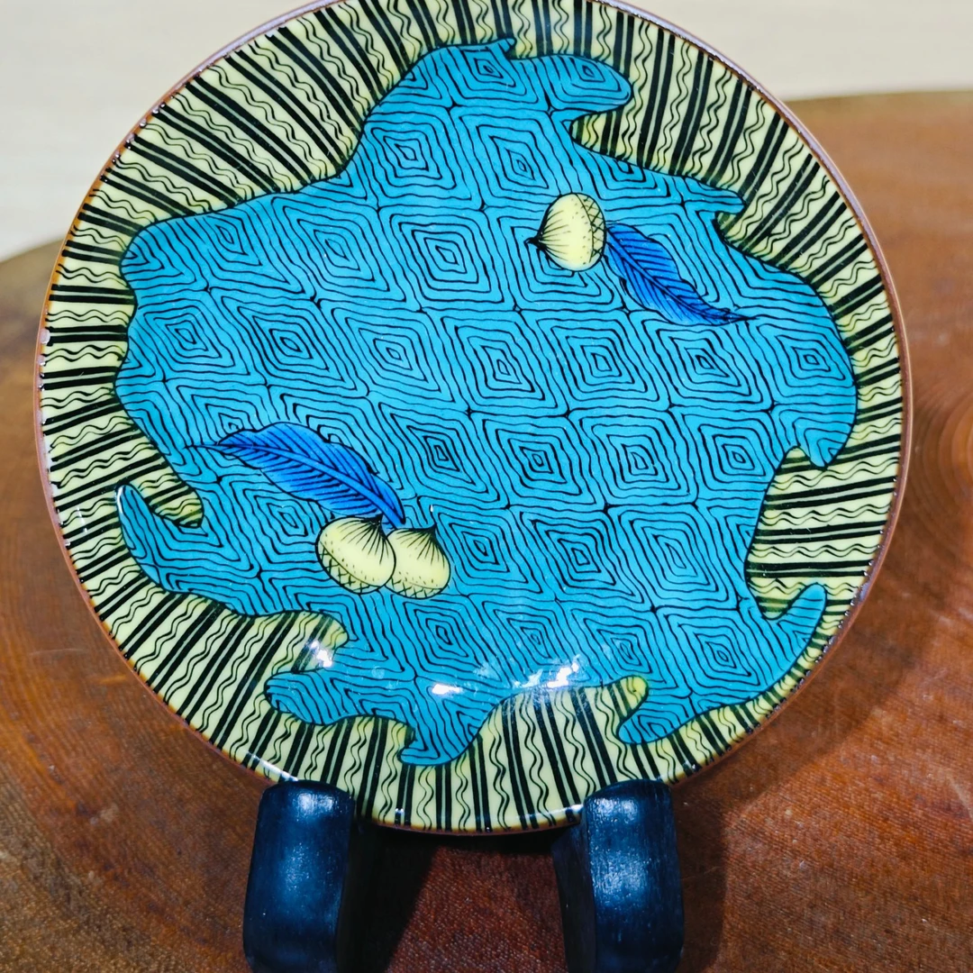 当代 C065创意陶瓷花纹圆形日式小盘