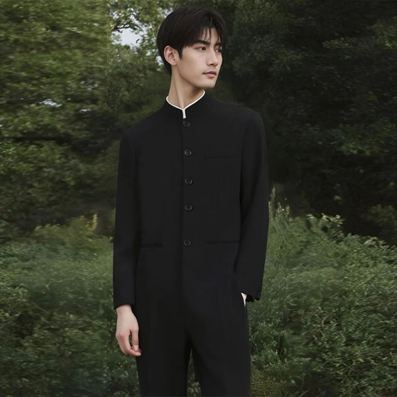 新中式婚礼男士西服2025新款套装结婚中山装男高档高级感冬季痞帅