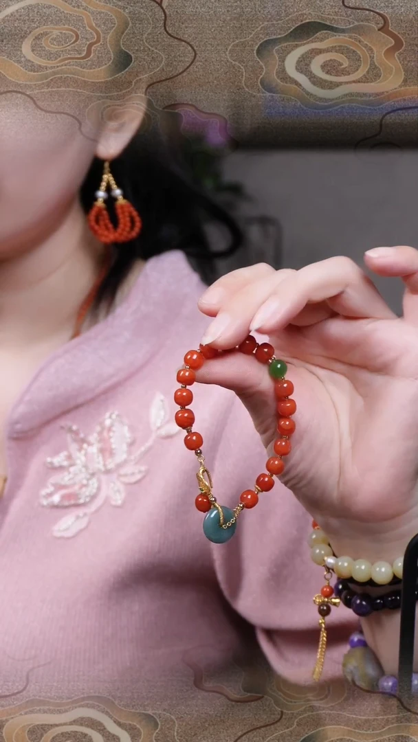 【闪购商品】南红玛瑙翡翠平安扣未镶嵌多宝手链