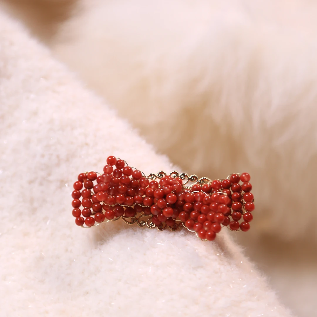 南红火焰纹冰飘手工发夹