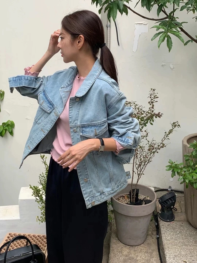 302《一云服饰》2024秋季新款美式街头复古做作男友风牛仔夹克外套