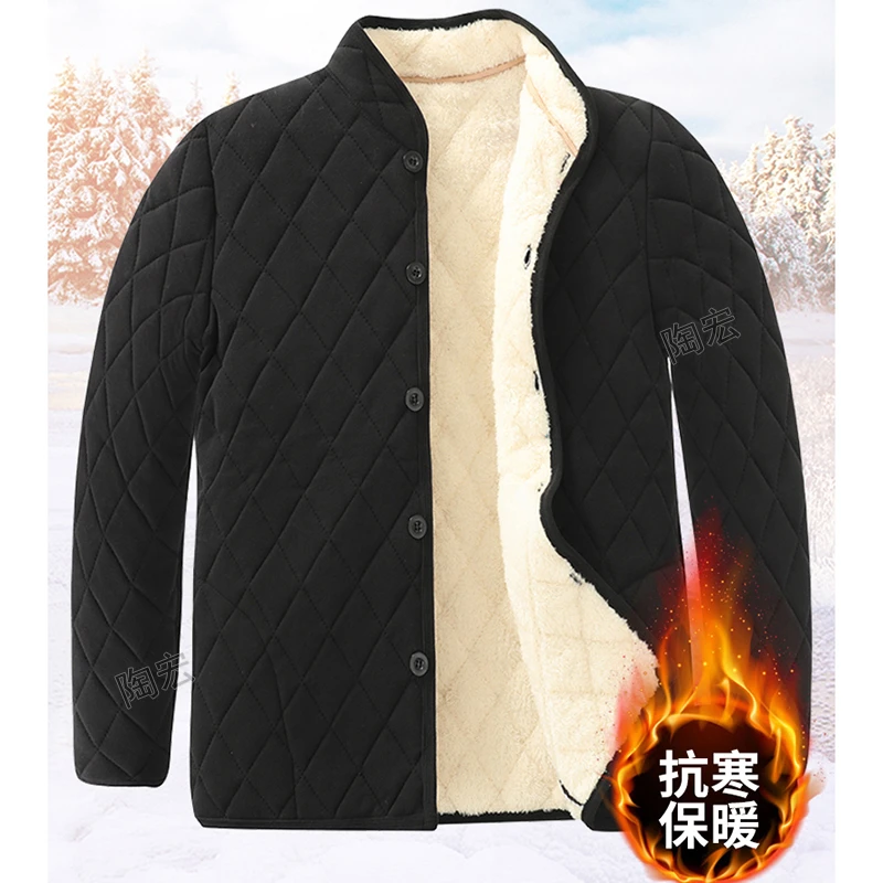 中老年衣服加厚外套防寒加绒冬季保暖爸爸秋冬季男装大码男棉服