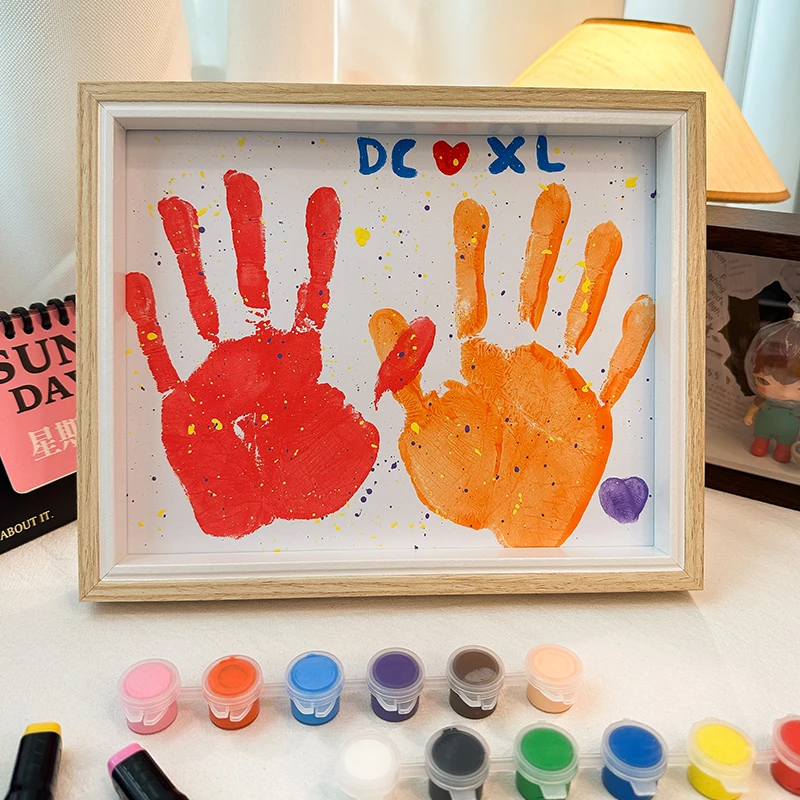 情侣手印相框Diy手工画框送男朋友女生周年纪念意义创意情侣相框