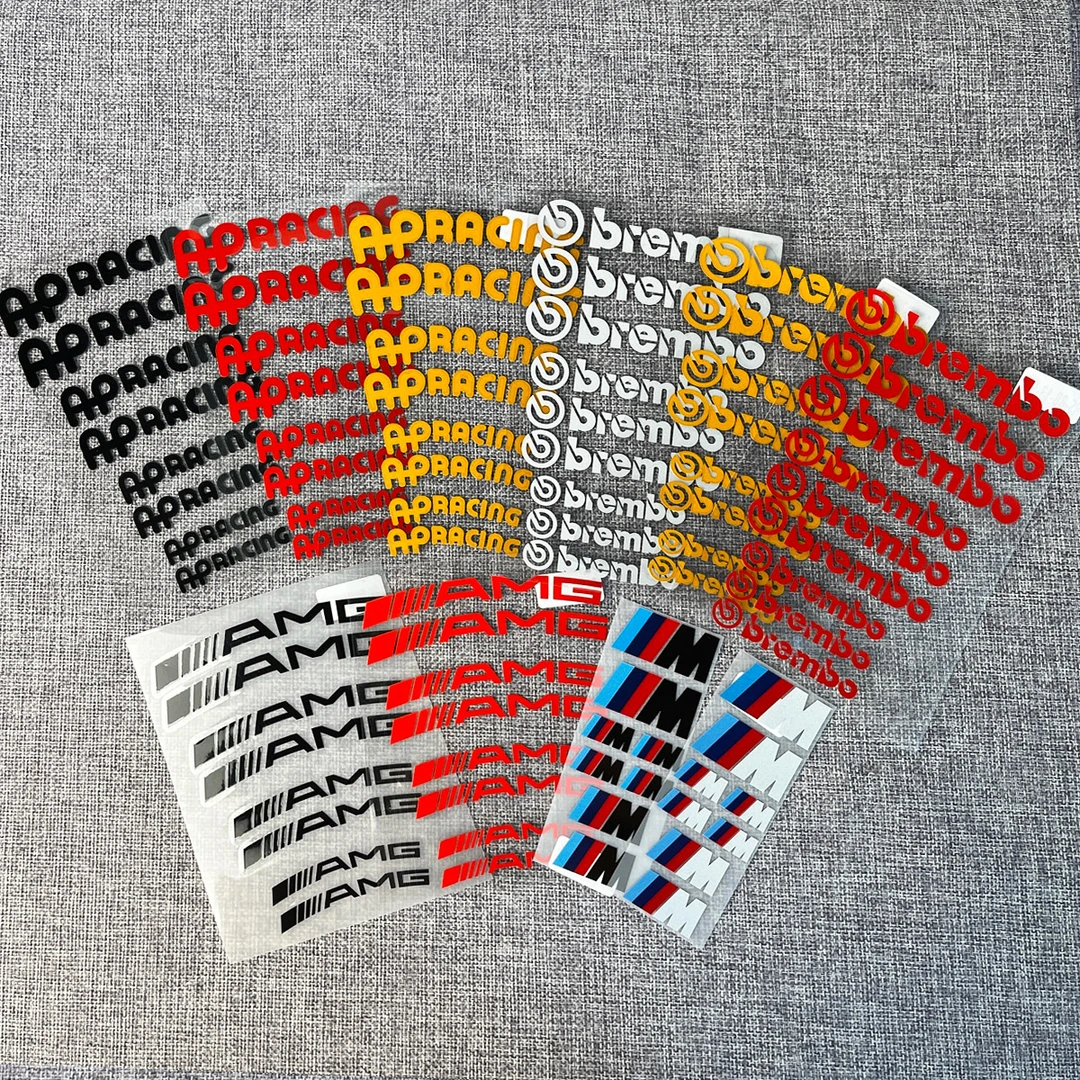 汽车卡钳贴纸AP布雷博反光卡钳贴摩托车刹车贴鲍鱼标志贴耐高温