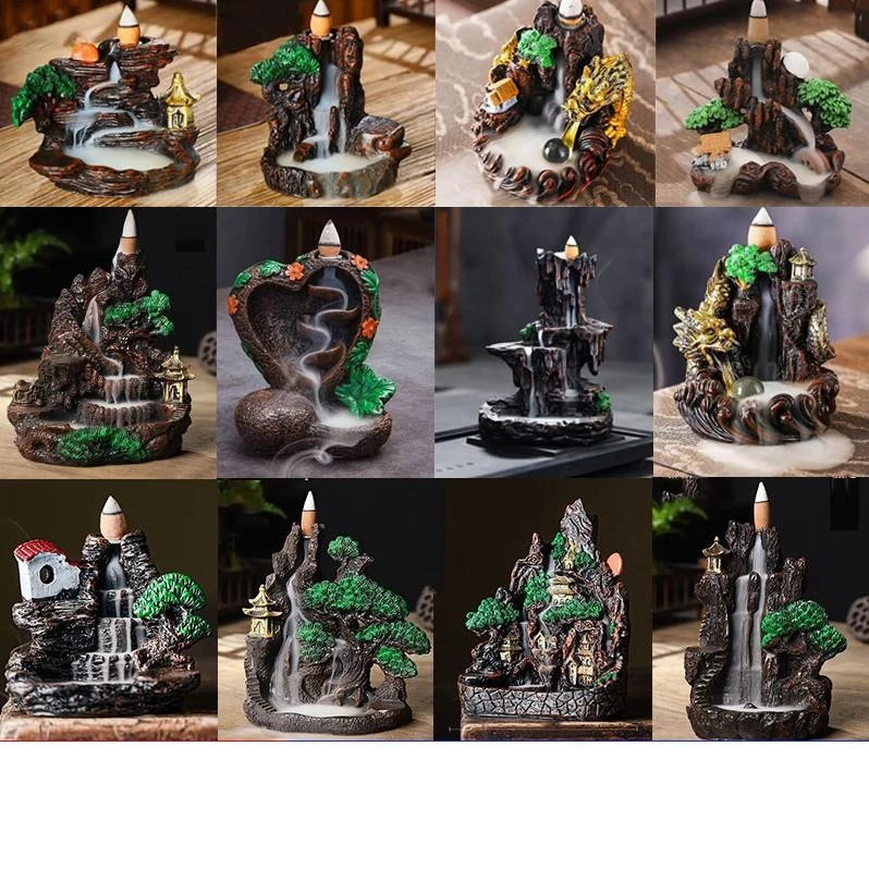 檀香沉香倒流香香炉家用室内艾草驱蚊熏香炉厕所持久除臭去味摆件