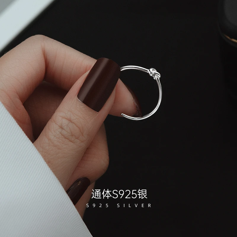 金美澳 925银戒指 开口银戒轻奢ins小众饰品冷淡风个性恋人指环