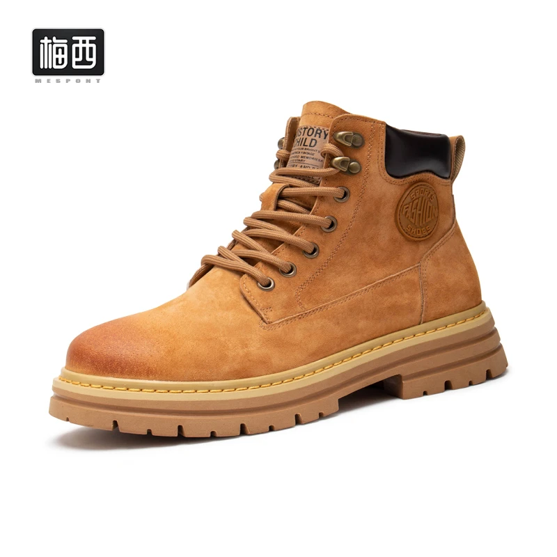 【梅西】马丁靴男复古工装户外大黄靴SH3699 清