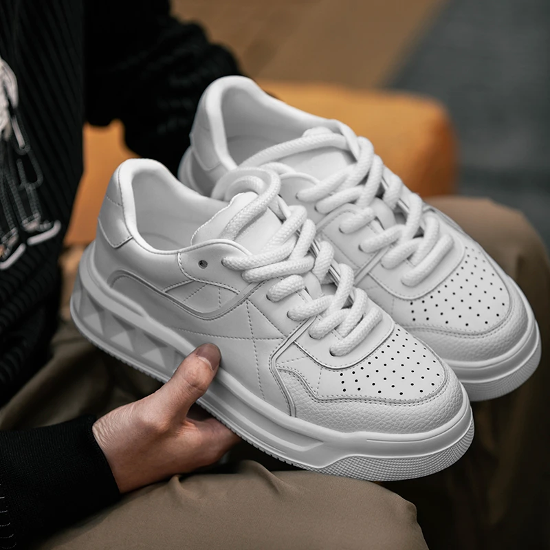 【梅西】冰岛小白鞋男款新款运动鞋耐磨防滑减震透气板鞋SX8023