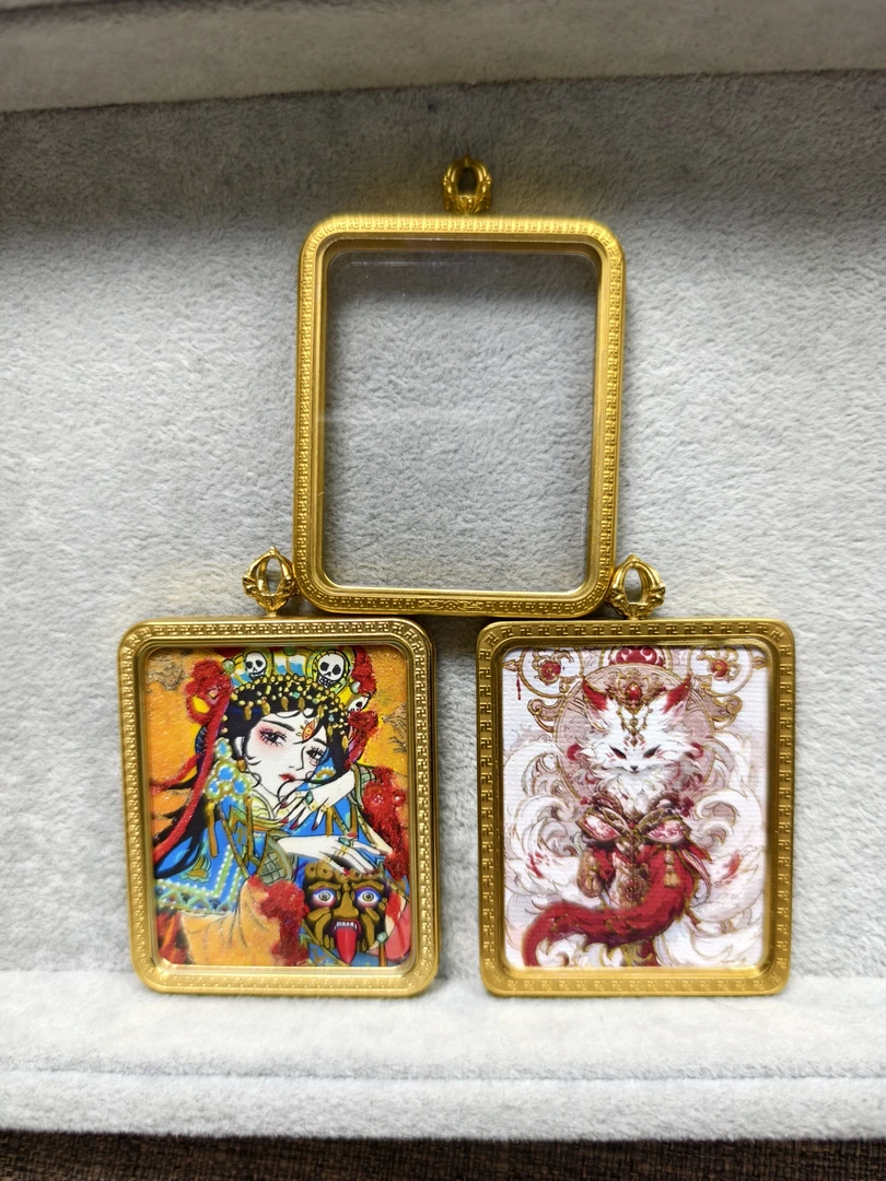 粗矿定制款  双面  唐卡  热贡 画风  藏族 文化 艺术 吊坠