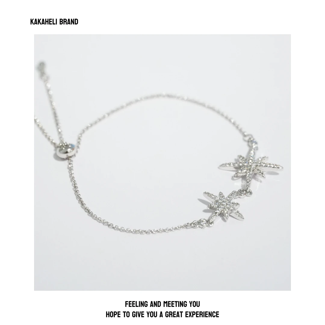 铜合金合成锆石手链 气质轻奢时尚百搭简约精致星芒手链KK944