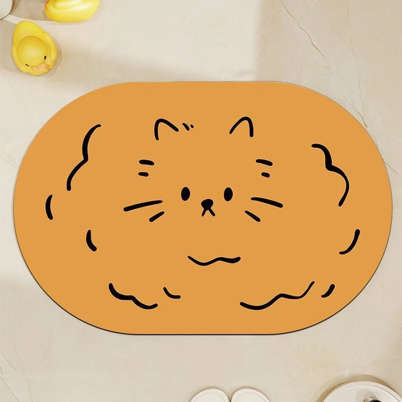 卡通搞怪吸水简笔画地垫硅藻泥吸水卫生间速干入户门脚垫防滑垫子