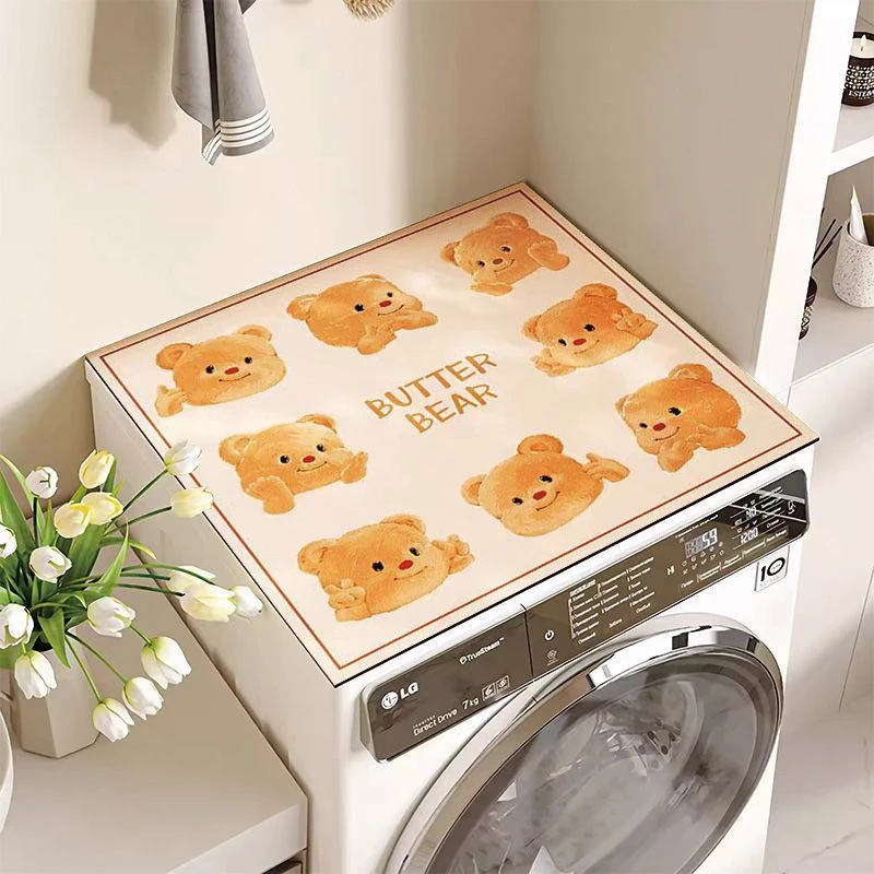 可爱卡通硅藻泥吸水盖垫防尘罩防晒冰箱滚筒洗衣机床头柜通用垫子