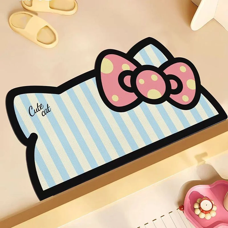 卡通软硅藻泥吸水地垫浴室耐脏卫生间门口脚垫凯蒂猫厨房防滑地毯