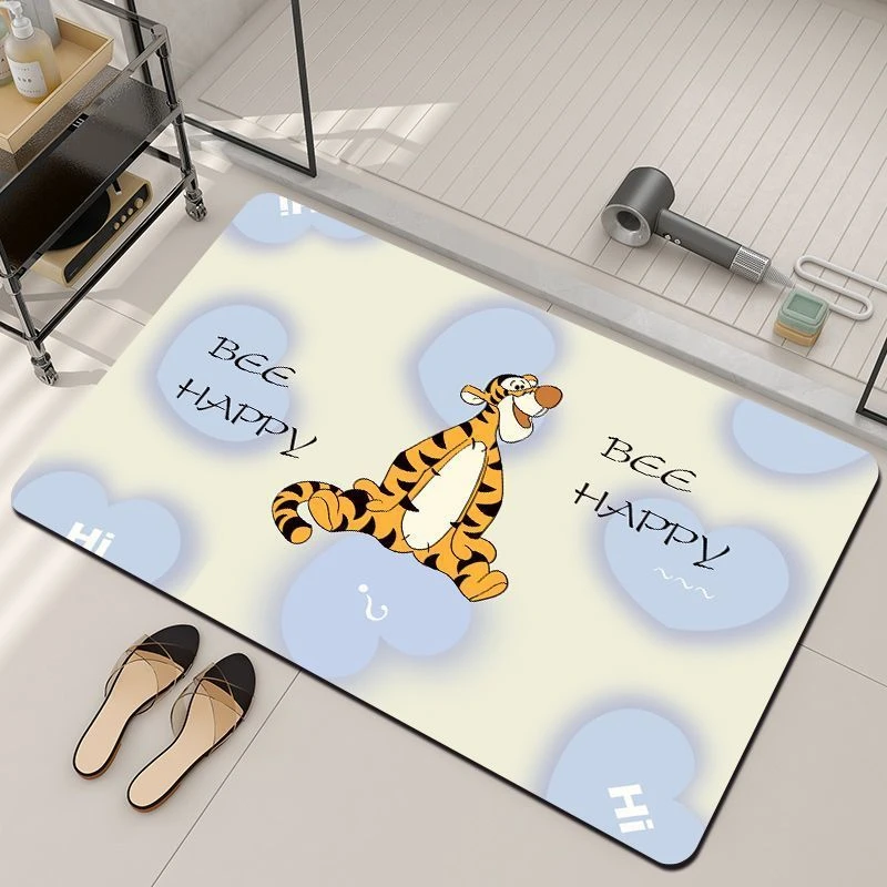 可爱家用卡通硅藻泥厕所门口脚垫跳跳虎浴室防滑垫卫生间吸水地垫
