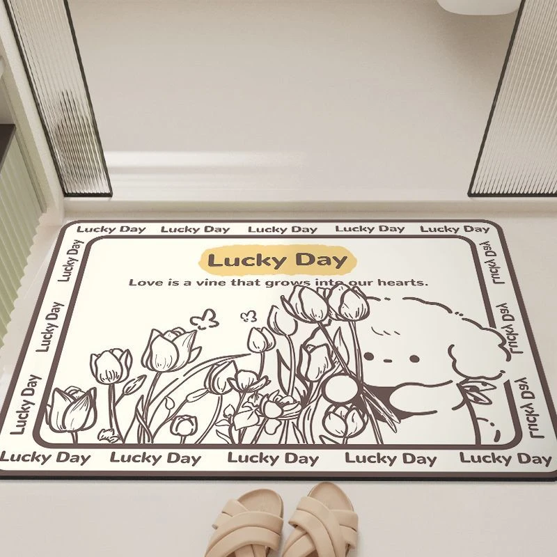 浴室软硅藻泥速干地垫清新吸水洗手间厕所防滑卫生间门口垫子地毯