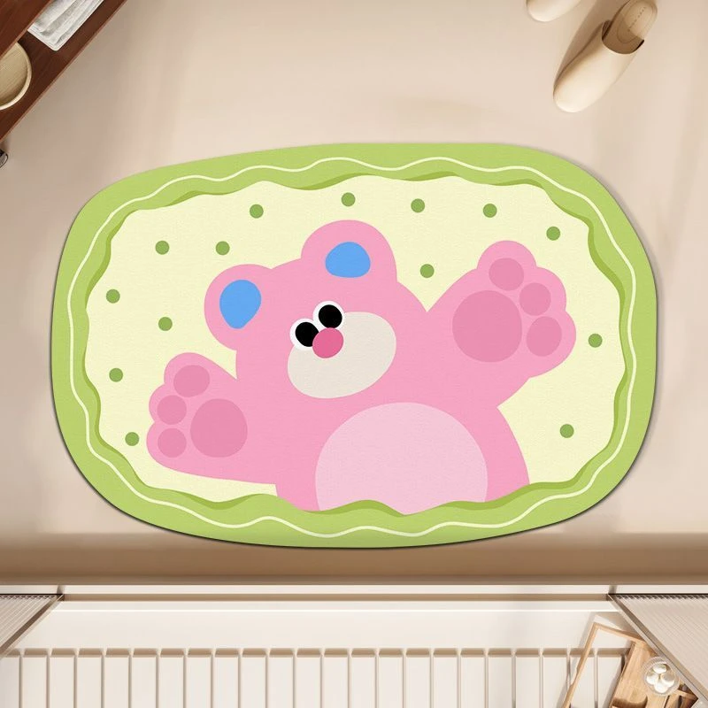 卡通防滑硅藻泥速干浴室地垫可爱吸水地毯卫生间门口地垫垫子