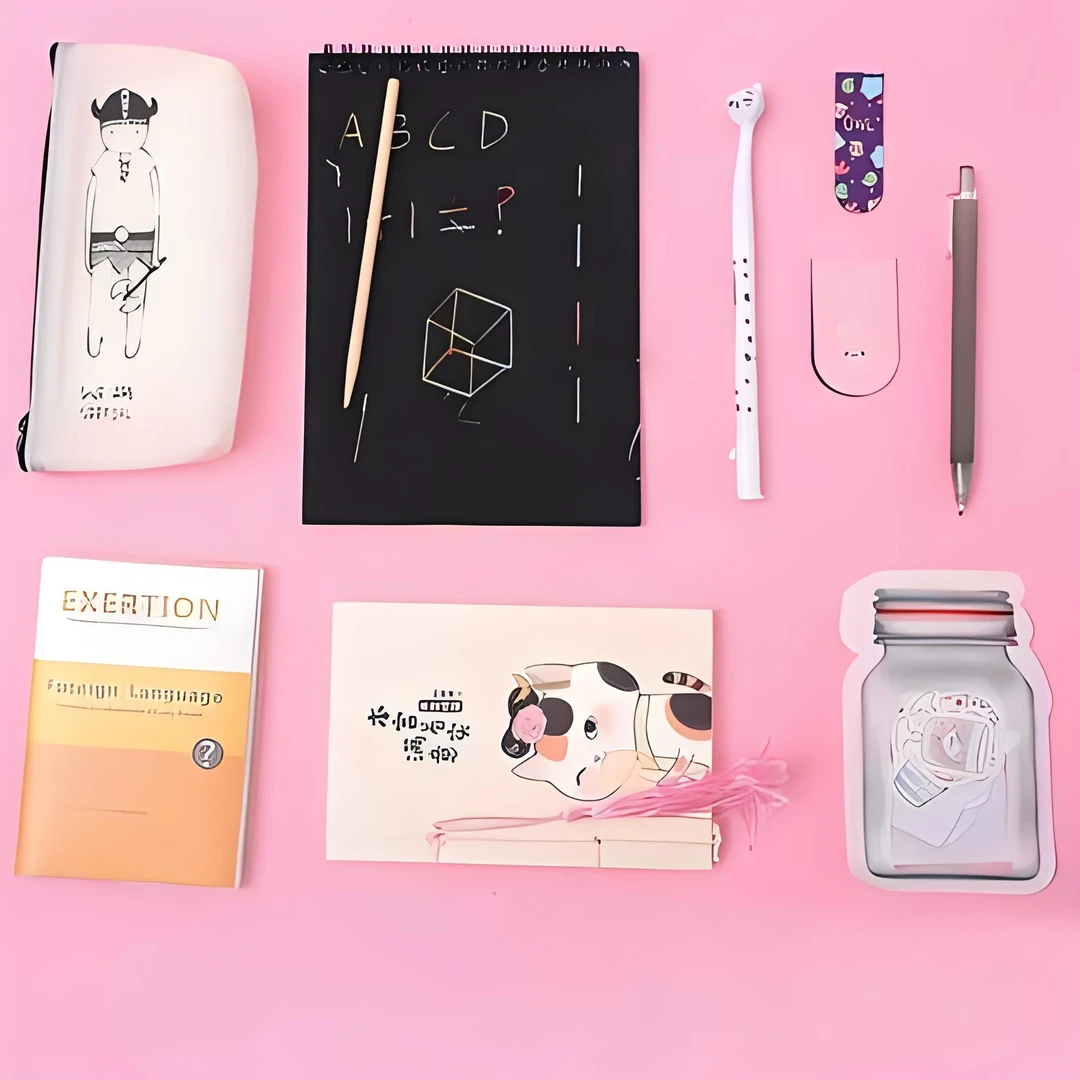 4-2  文具组合套装（以实物展示为主）本子/笔/手账贴纸