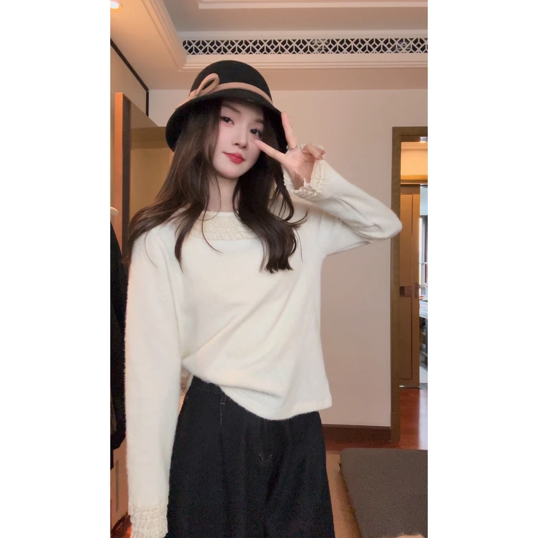 【花边打底】早春款可爱设计感花边打底T恤-CX212